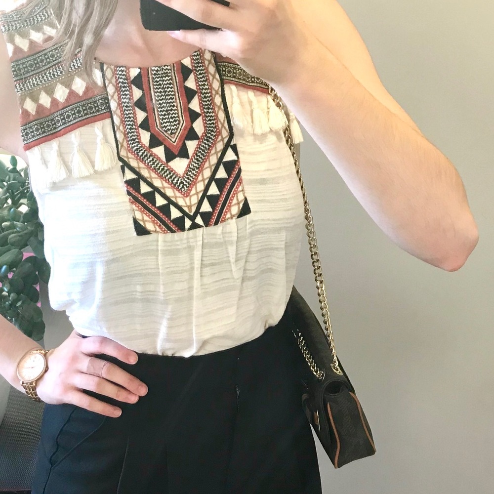 Lucky Brand Geometric Blouse